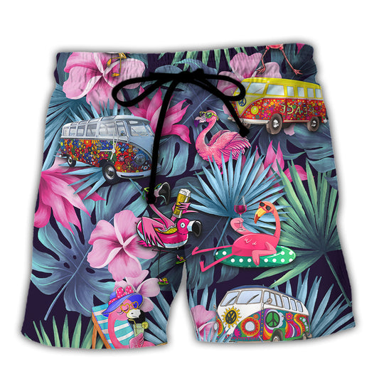 Camping Funny Flamingo Weekend Drinking Forecast Beach Shorts For Marine Inspired Outdoor Wear