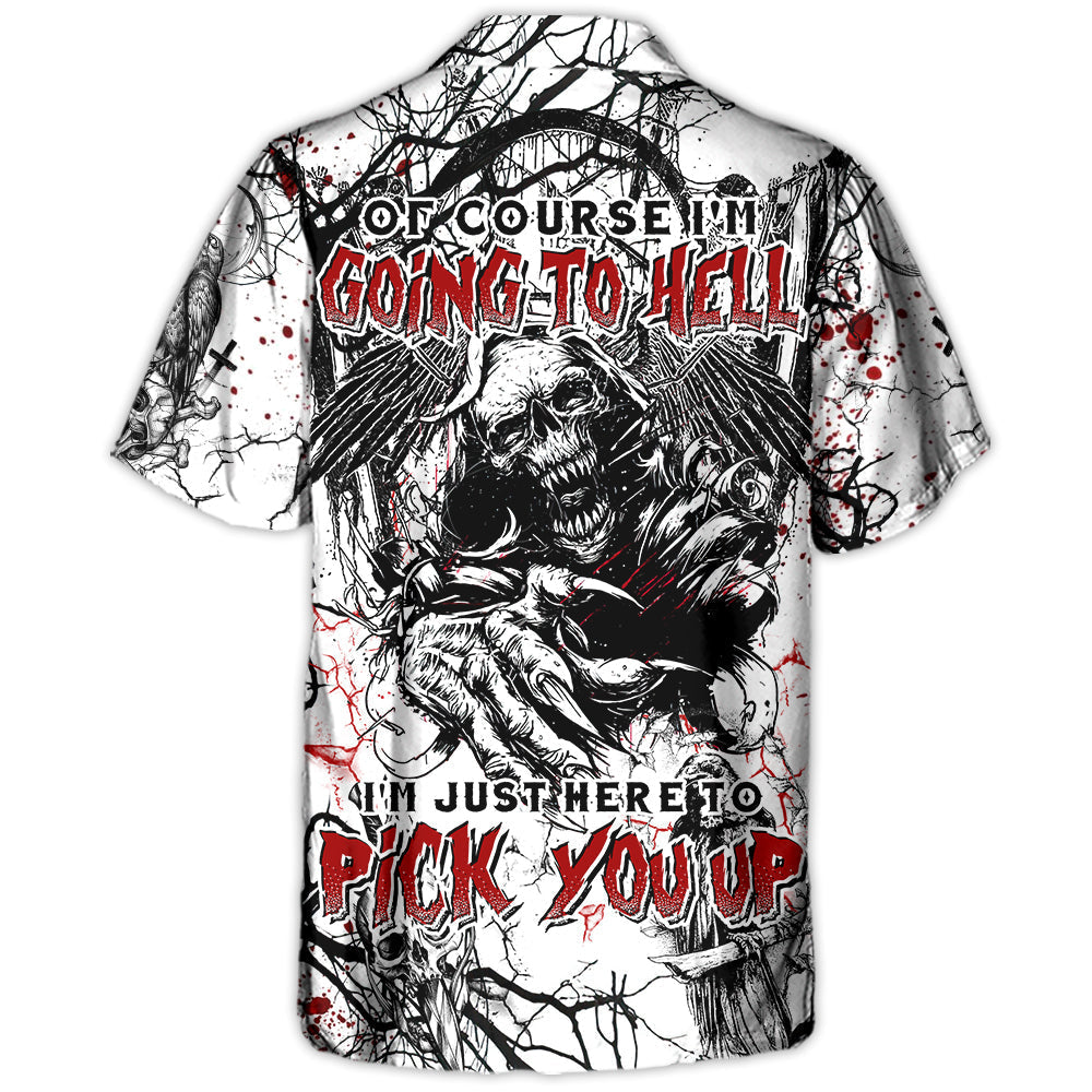 Gothic Dark Skull Hawaiian Shirt Button Front Artwork For Warm Weather Events
