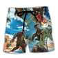 Bigfoot Tropical Funny Art Style Beach Shorts For Coastal Summer Adventures