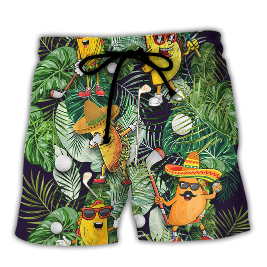 Tropical Golf Beach Shorts For Summer Vacations And Leisure And Relaxation