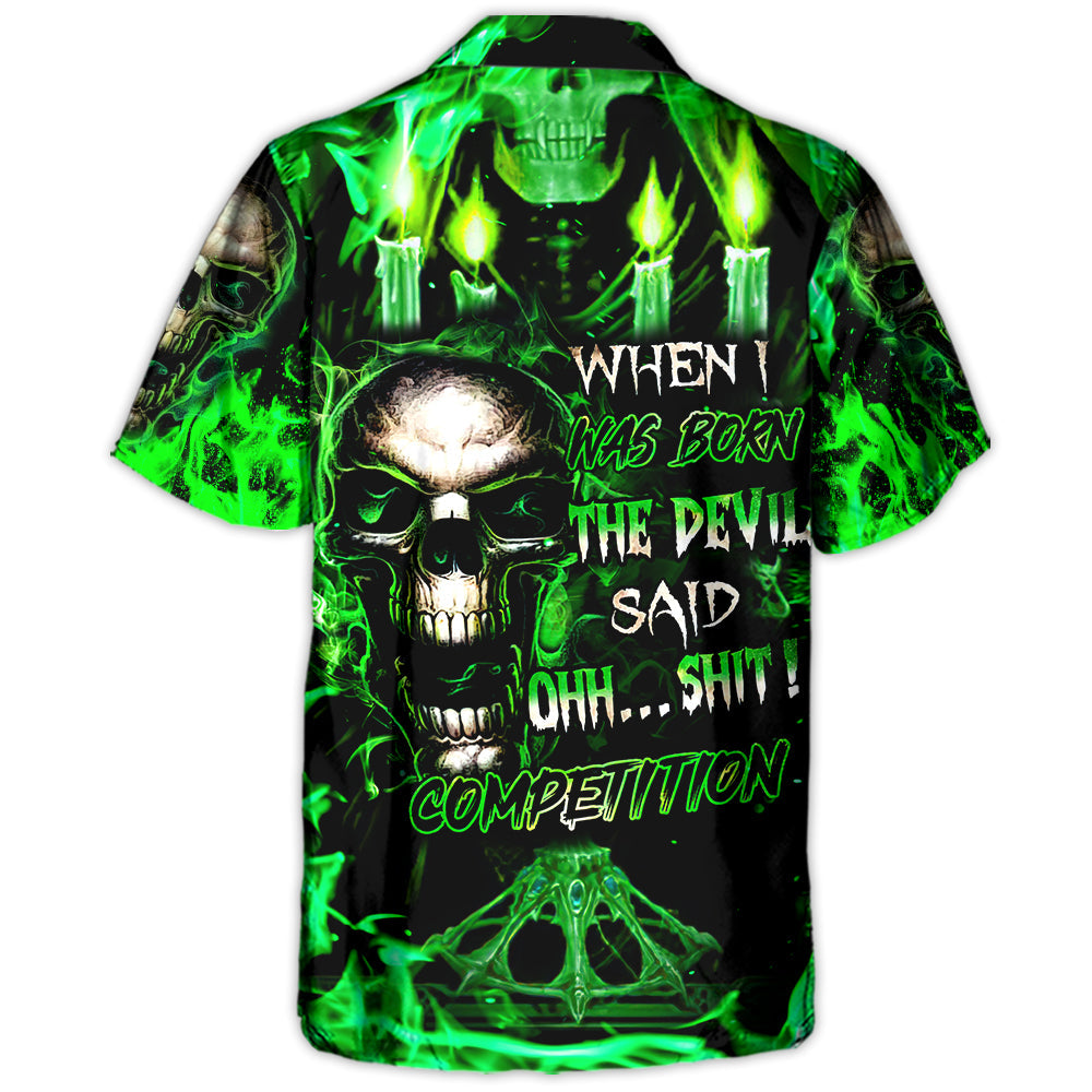 Vintage Skull Artwork Hawaiian Shirt Artwork View For Casual Outings