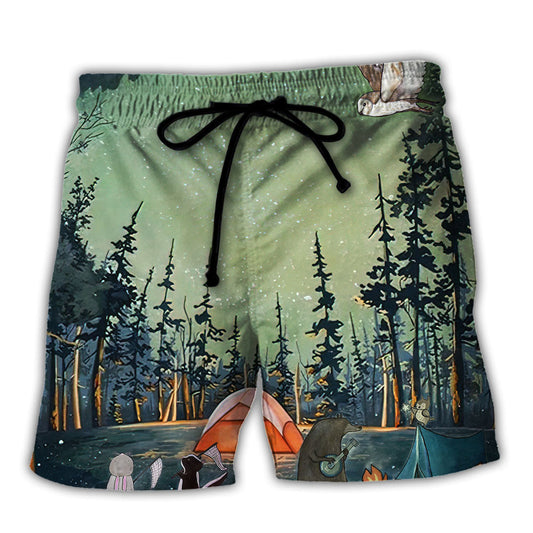 Camping You Don't Have To Be Crazy To Camp With Beach Shorts For Summer Vacation And Coastal Travel
