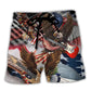 Independence Day Guitar Eagle Beach Shorts For Summer Vacations And Weekend Casual Style