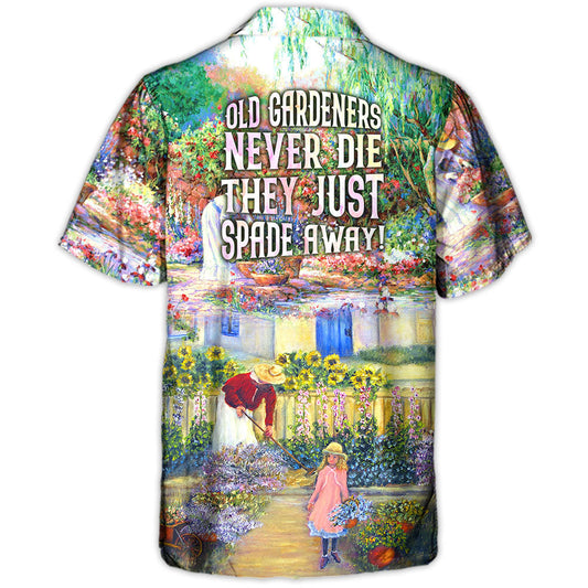 Vintage Gardening Plants Hawaiian Shirt Print Closeup For Island Holidays