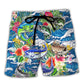 Fishing Born To Fish Hunting Inspired Tropical Beach Shorts For Sports Fan Vacation Wear