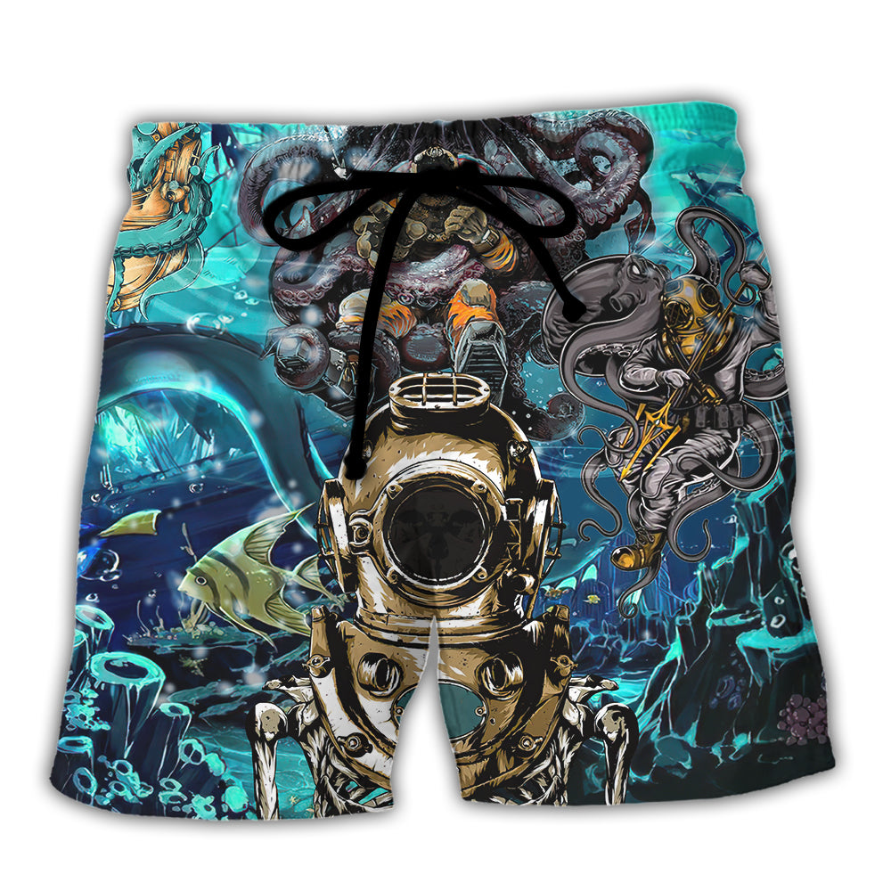 Scuba Diving Beach Shorts For Summer Vacations And Bright Seasonal Outfits