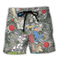 Tropical Leaf Cricket Beach Shorts For Summer Vacations And Laid Back Styling
