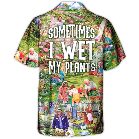 Vintage Floral Gardening Plants Hawaiian Shirt All Over Print Detail For Warm Weather Events