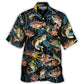 Tropical Fishing Adventure Graphic Hawaiian Shirt Front Pattern View For Casual Outings