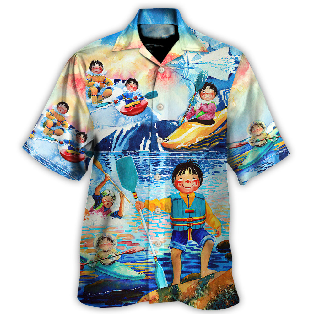 Funny Kayaking Weekend Humor Hawaiian Shirt Summer Design Detail For Resort Wear
