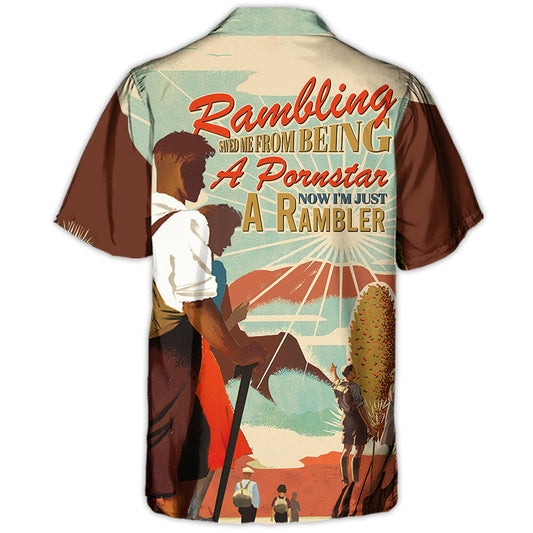 Rambling Famous Rambler Hawaiian Shirt Pattern View For Lightweight Everyday Style