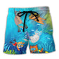 Scuba Diving Best Way To Observe Fish Funny Beach Shorts For Ocean Lover Vacation Wear