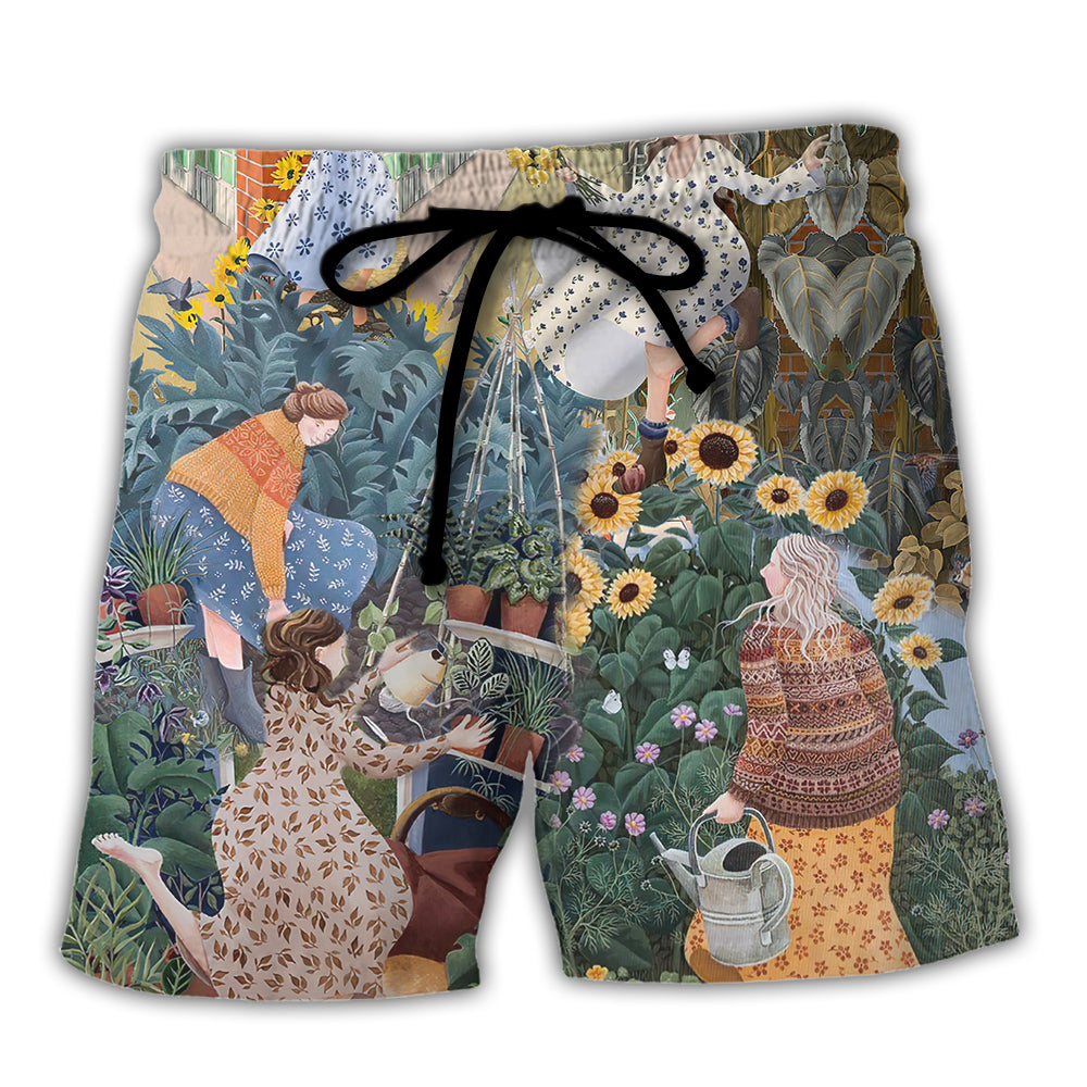 Gardening Garden Beach Shorts For Island Getaways, Resort Wear, And Leisure And Relaxation