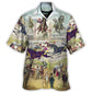 Racing Horse Hawaiian Shirt Resort Outfit View For Island Holidays