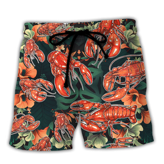 Lobster Is Uncooked Tropical Humor Beach Shorts For Beach Days And Resort Travel