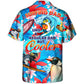 Funny Surfing Penguin Dad Hawaiian Shirt Front Pattern View For Resort Wear
