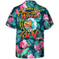 Funny Surfing Flamingo Surf Hawaiian Shirt Fabric Pattern Detail For Island Holidays