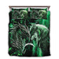 Green Dragon And Wolf Fantasy Bedding Cover For Fantasy Bedroom Decor