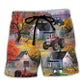 Tractor Saved Me Funny Farmer Lover Beach Shorts For Outdoor Adventures And Comfort