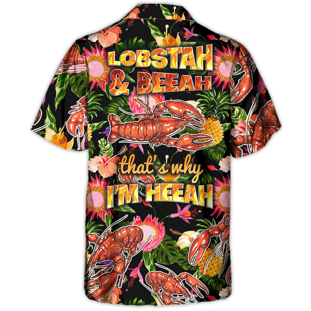Tropical Coastal Lobstering Lobster Beer Hawaiian Shirt Resort Outfit View For Casual Outings