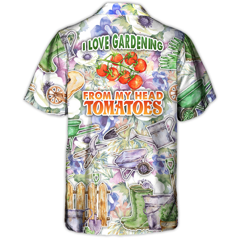 Vintage Gardening Tomatoes Hawaiian Shirt Print Closeup For Coastal Travel