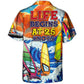 Coastal Windsurfing Activity Hawaiian Shirt Print Closeup For Beach Days