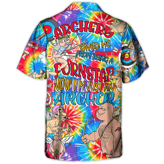 Archery Archer Hawaiian Shirt Design Detail For Sunny Adventures And Casual Wear