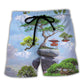 Bonsai Tree Nature Art Style Beach Shorts For Warm Weather Trips And Everyday Use