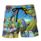 Landscape Parrot Beach Shorts For Tropical Holidays And Bright Seasonal Outfits