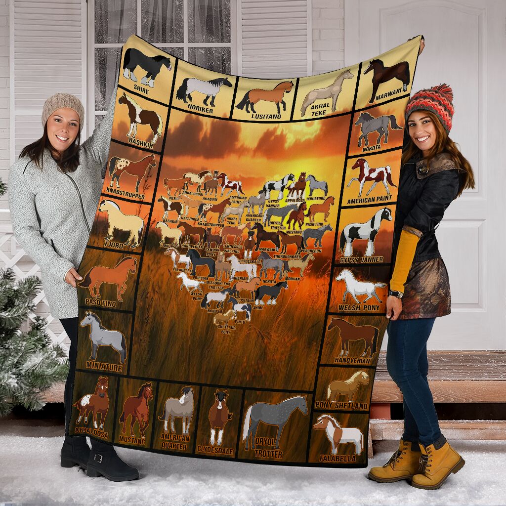 Horse I Love Horses Flannel Blanket For Cozy Bedroom Sofa Decor