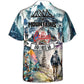 Hiking Mountain Hawaiian Shirt Pattern Detail For Resort Wear