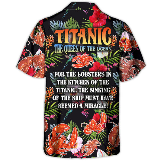 Tropical Lobster Queen Ocean Hawaiian Shirt Button Front Artwork For Outdoor Gatherings