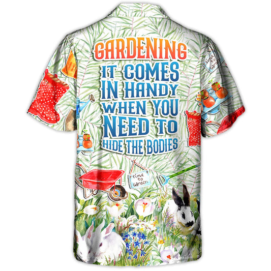 Vintage Gardening Plants Hawaiian Shirt Summer Design Detail For Coastal Travel