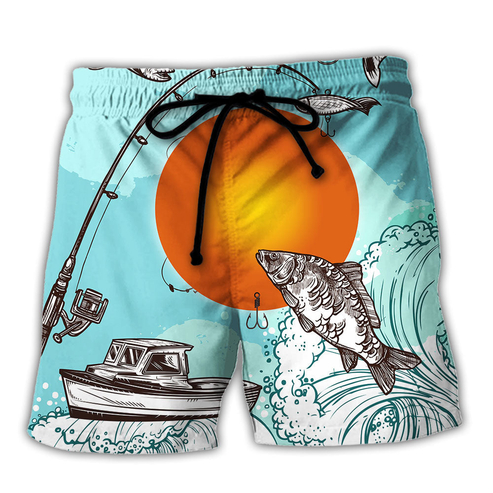 Fishing Fish Beach Shorts For Weekend Travel And Laid Back Styling