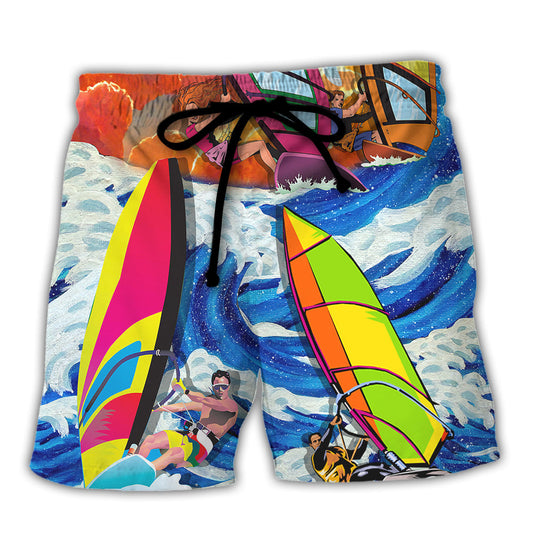 Windsurfing Beach Shorts For Holiday Cruises And Weekend Casual Style