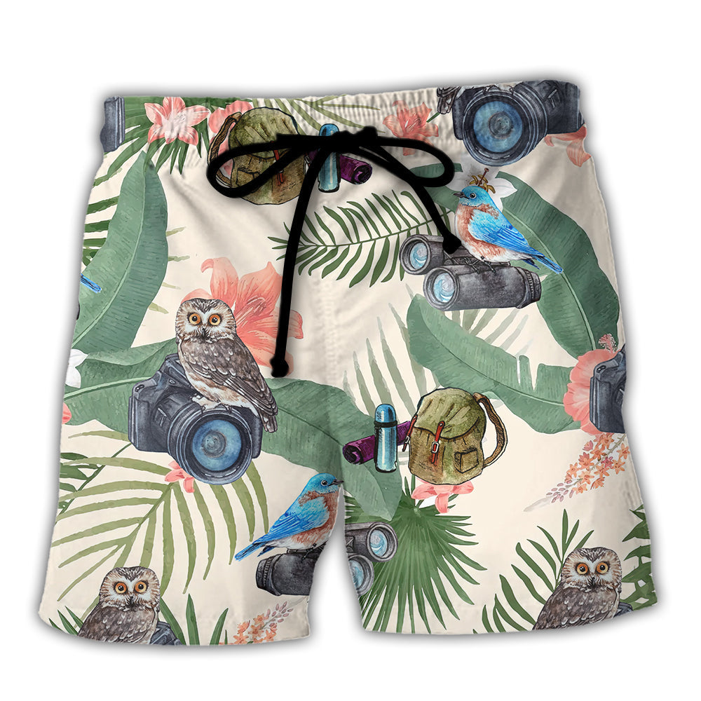 Bird Watching Beach Shorts For Resort Getaways And Comfortable Daily Use