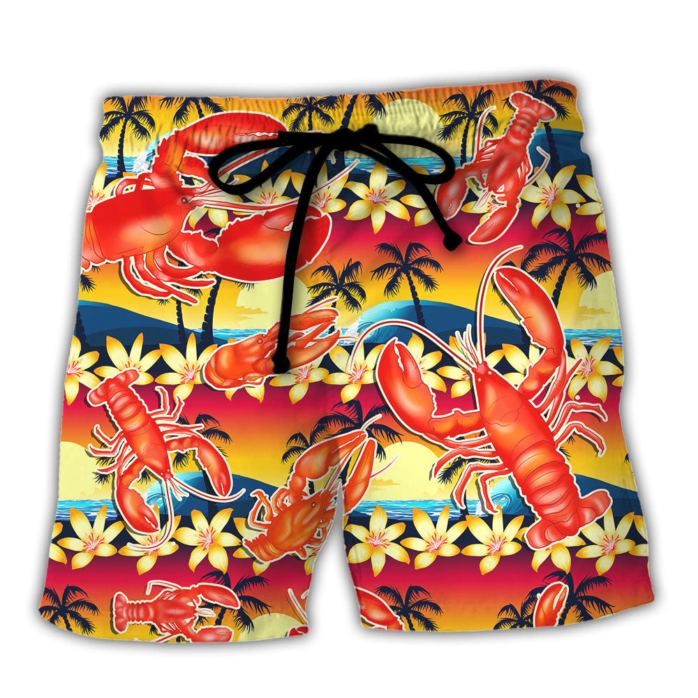 Tropical Lobster Beach Shorts For Beach Days And Weekend Casual Style
