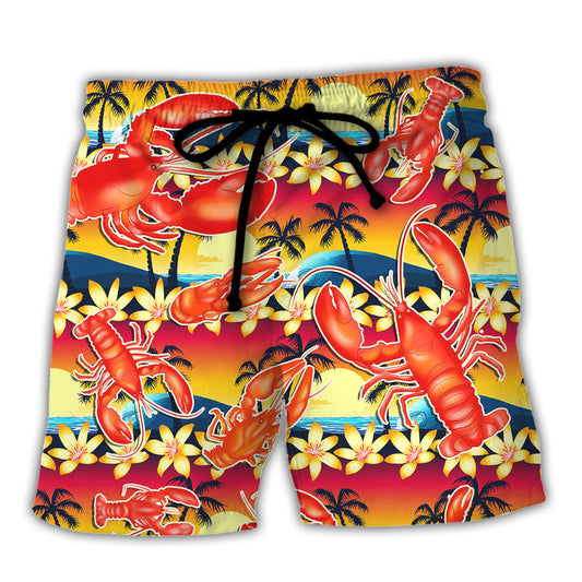Tropical Lobster Beach Shorts For Beach Days And Weekend Casual Style