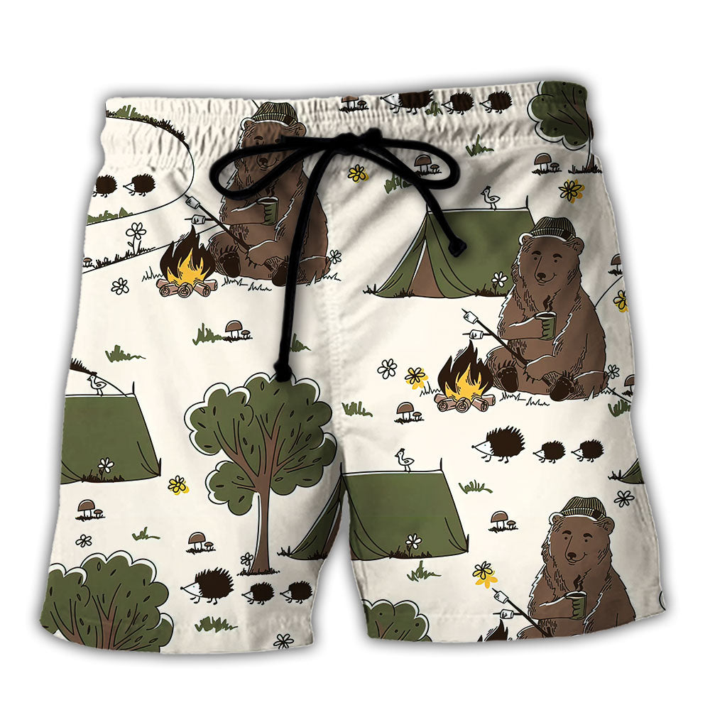 Camping Welcome To Our Campsite Outdoor Vibe Beach Shorts For Tropical Holidays And Weekend Adventures