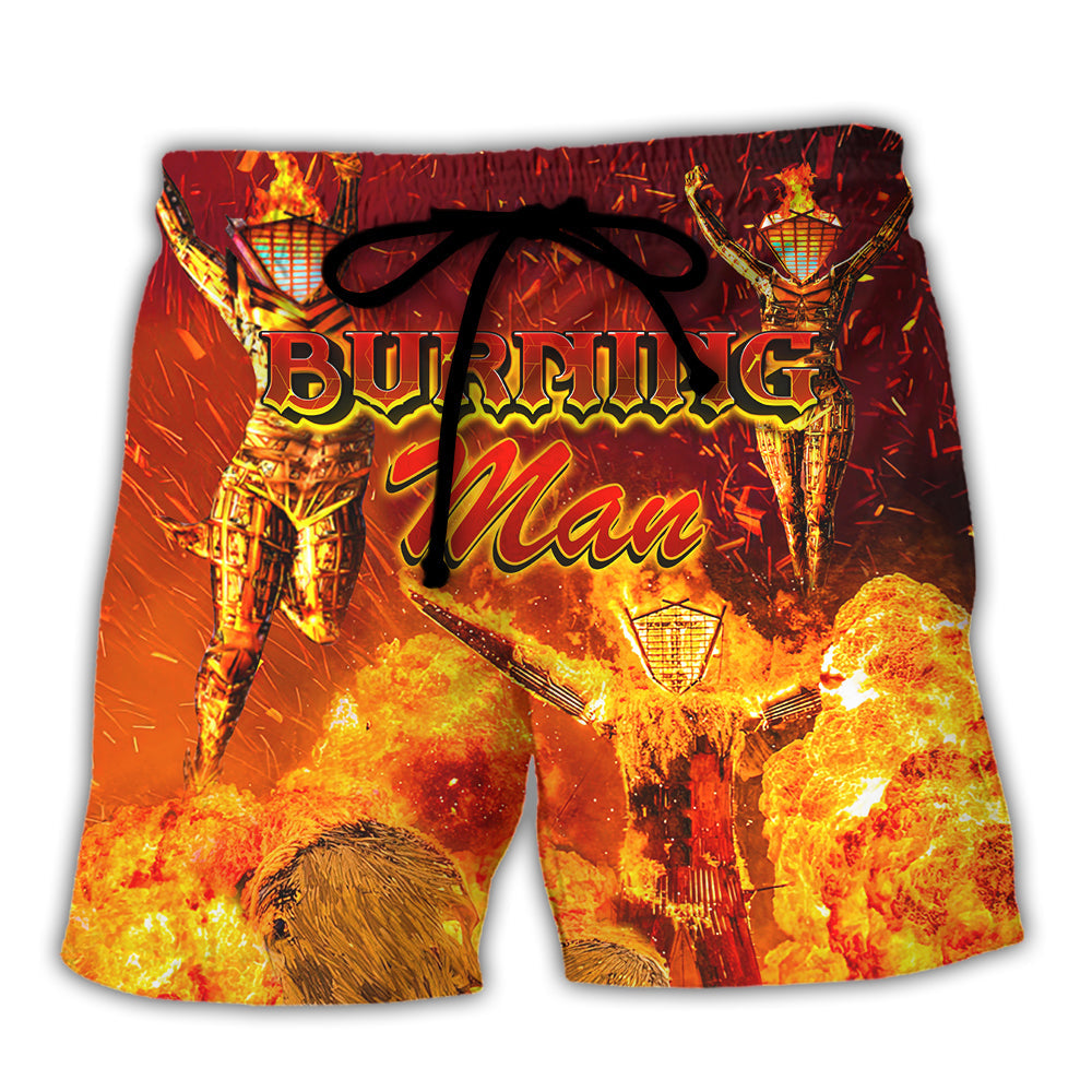 Festival Fire Spirit Desert Art Beach Shorts For Poolside Relaxation And Everyday Comfort
