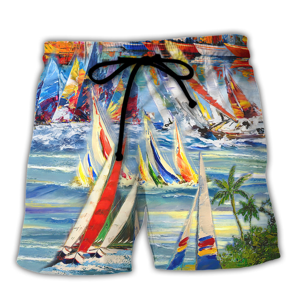 Ocean Sailing Beach Shorts For Holiday Cruises And Everyday Comfort