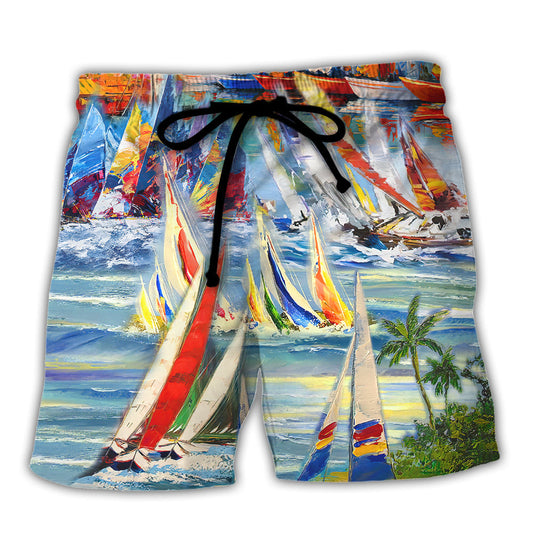 Ocean Sailing Beach Shorts For Holiday Cruises And Everyday Comfort