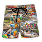 Camping Cat Chilling Funny Camping Shirt Beach Shorts For Relaxed Warm Weather Wear