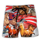 Independence Day Horse Americana Beach Shorts For Oceanfront Escapes And Leisure And Relaxation