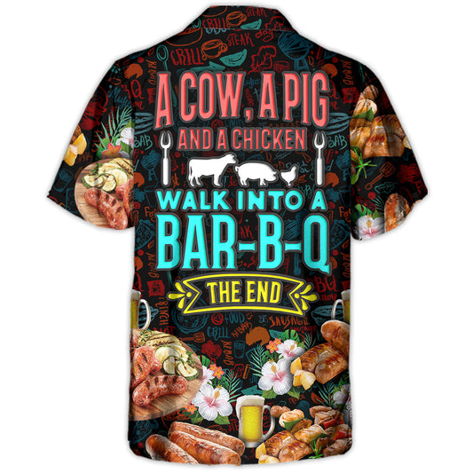 Barbecue Food Chicken Hawaiian Shirt Resort Outfit View For Warm Weather Events