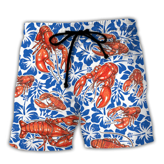 Lobster Party Like A Lob Star Tropical Humor Beach Shorts For Tropical Vacation Wear