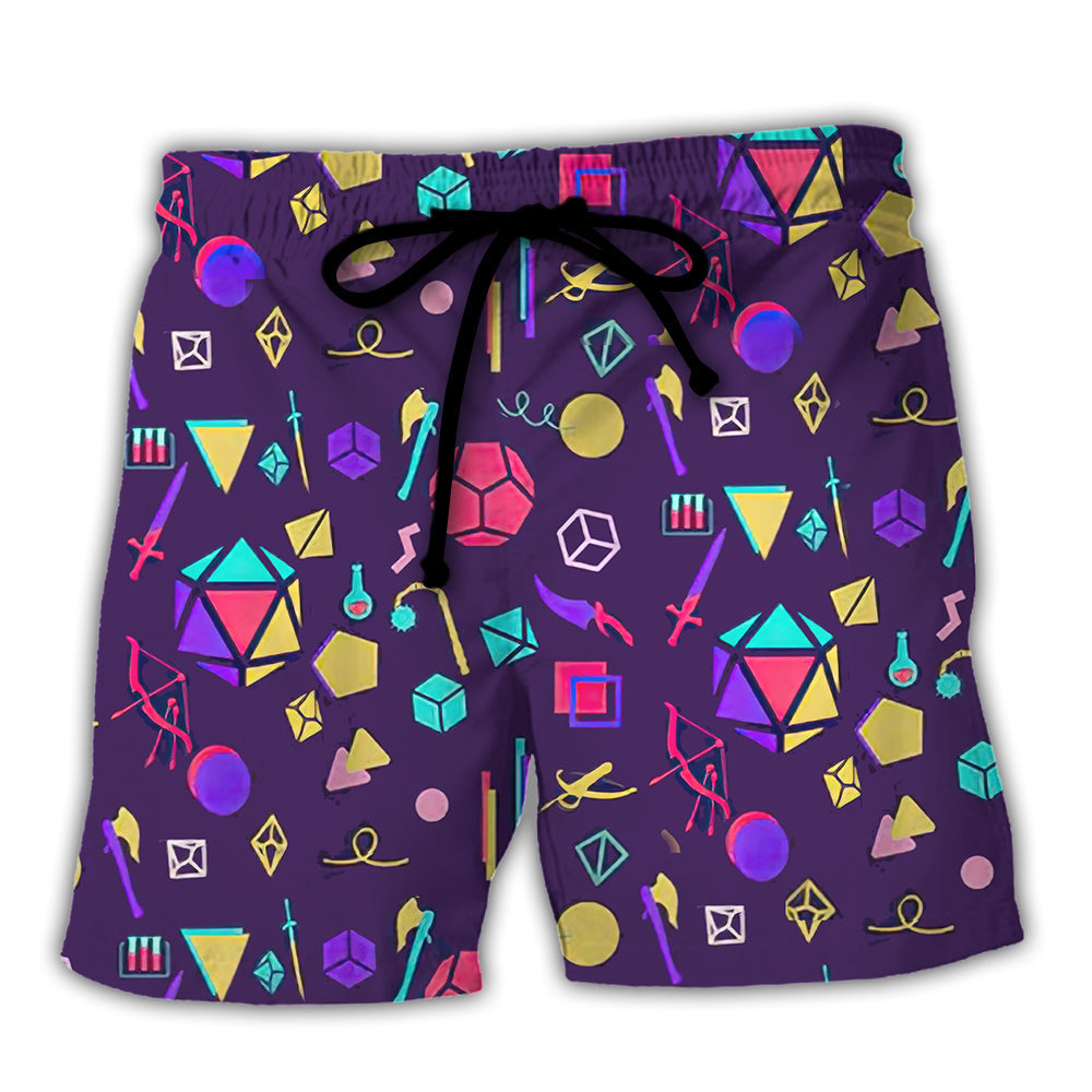 Purple Fantasy Roleplaying Beach Shorts For Oceanfront Escapes And Relaxed Casual Wear