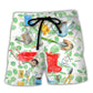 Botanical Vintage Gardening Beach Shorts For Summer Vacations And Laid Back Styling