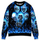 Angry Blue Skull Sweater For Casual Wear Parties And Thoughtful Gifting