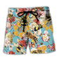 Rose Bee Beach Shorts For Island Getaways And Leisure And Relaxation